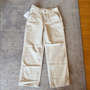 TNA Beige Wide-Leg Work Jean